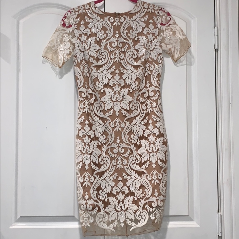 White sequin lace style dress